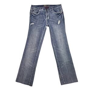 Makaveli Jeans Women’s Size 9 Blue Distressed Slim Straight Streetwear Y2K